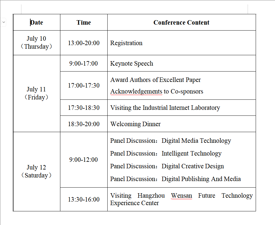 schedule